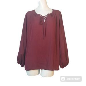 Pleione Women's Blouse in Burgundy